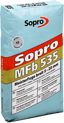 Sopro Meisterfuge breit, 5-20 mm, Grau 15, 25 Kg