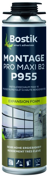 Bostik Montage Pro Maxi B2 P955 1K-PU-Pistolenschaum grau 500 ml