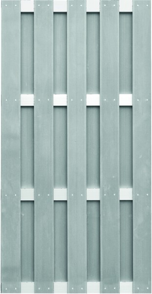 JINAN-Serie grau 90 x 180 cm, WPC-Bretterzaun Querriegel ALU anodisiert
