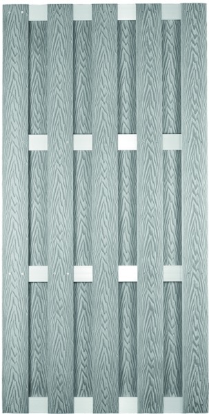 DALIAN-Serie ALU/Grau gebürstet 90 x 180 cm, WPC-Bretterzaun