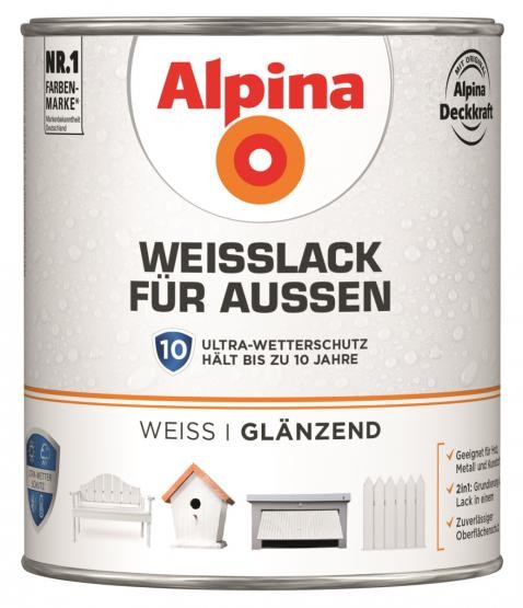 Alpina Weißlack für Außen glänzend 750 ml