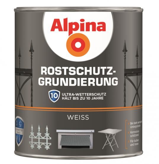 Alpina Rostschutz-Grundierung weiss 750 ml für Innen & Außen