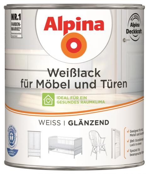 Alpina Weißlack für Möbel & Türen glänzend 750 ml