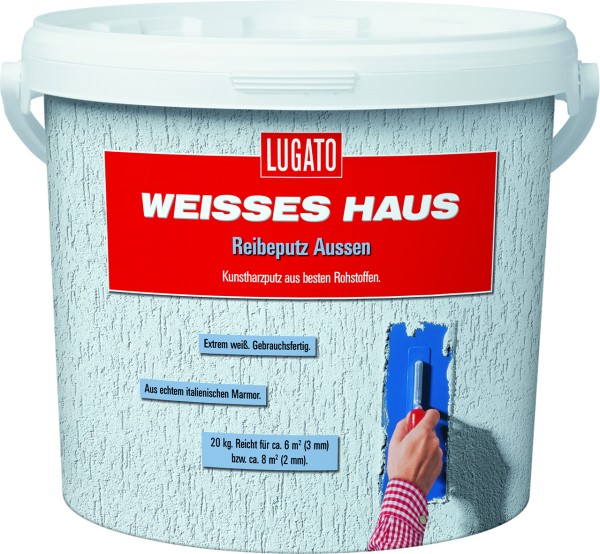 Lugato Weisses Haus 2 mm Reibeputz für Aussen 20 kg