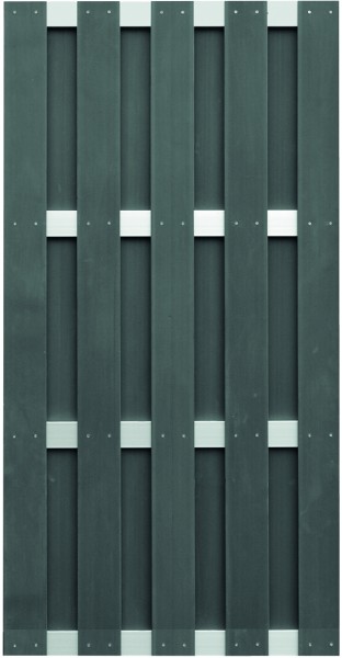 JINAN-Serie anthrazit 90 x 180 cm, WPC-Bretterzaun Querriegel ALU anodisiert
