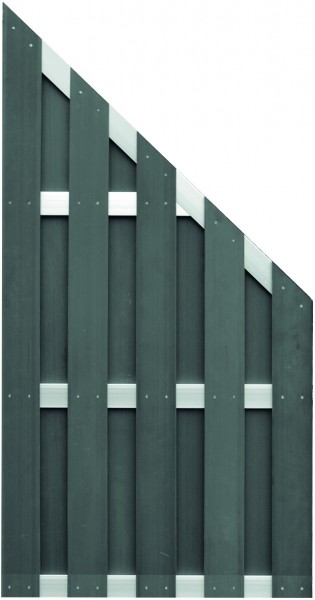 JINAN-Serie ECKE anthrazit 90 x 180/90 cm, WPC-Bretterzaun Querriegel ALU anodisiert