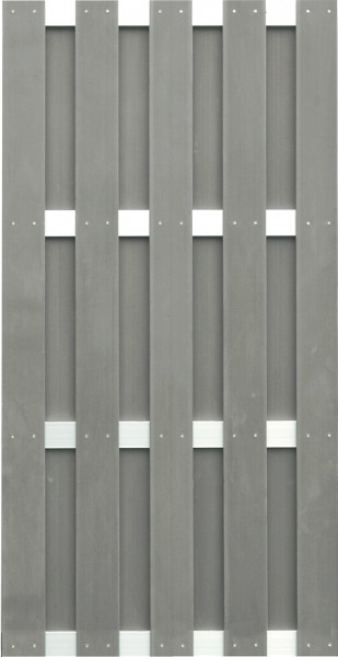 JINAN-Serie braun 90 x 180 cm, WPC-Bretterzaun Querriegel ALU anodisiert