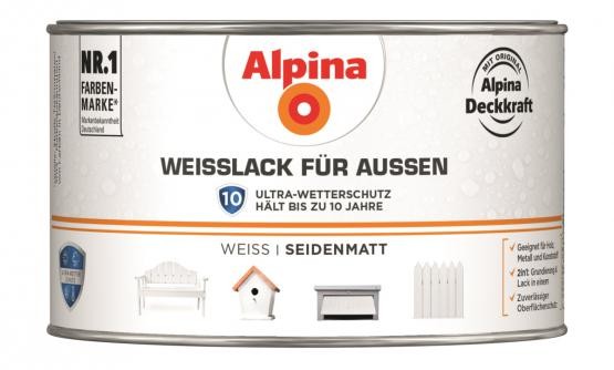 Alpina Weißlack für Außen seidenmatt 300 ml