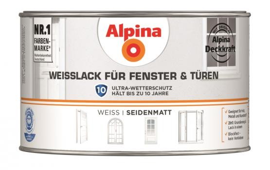Alpina Weißlack für Fenster & Türen seidenmatt 300 ml
