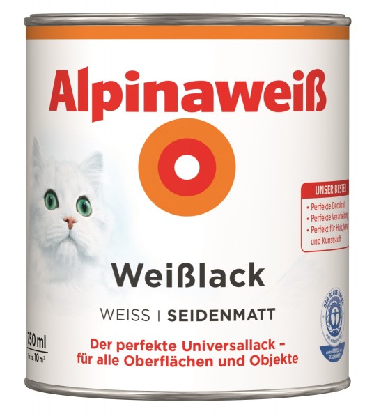 Alpinaweiß Weißlack seidenmatt 750 ml