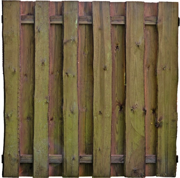 SEELAND-Serie kd-braun 180 x 180 cm, Bretter sägerauh, mit Baumkante ca. 16mm, Riegel 30/80 mm