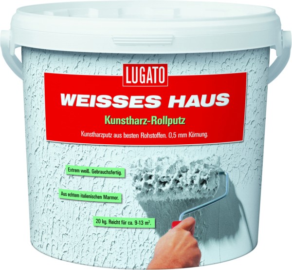 Lugato Weisses Haus Kunstharz-Rollputz 8 kg