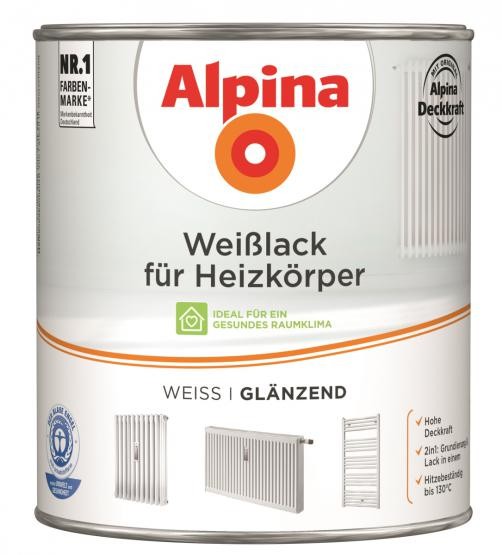 Alpina Weißlack für Heizkörper glänzend 2 L