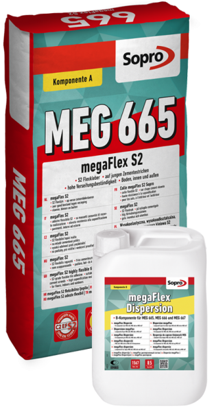 Sopro MegaFlex S2 MEG 665 Flexkleber Komp. A 25 kg + Komp B MEG 1567 8,5 kg