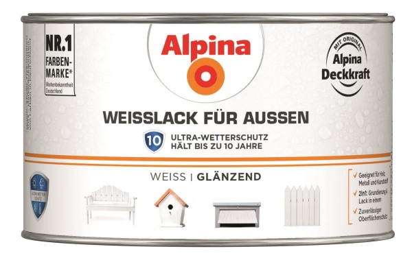Alpina Weißlack für Außen glänzend 300 ml